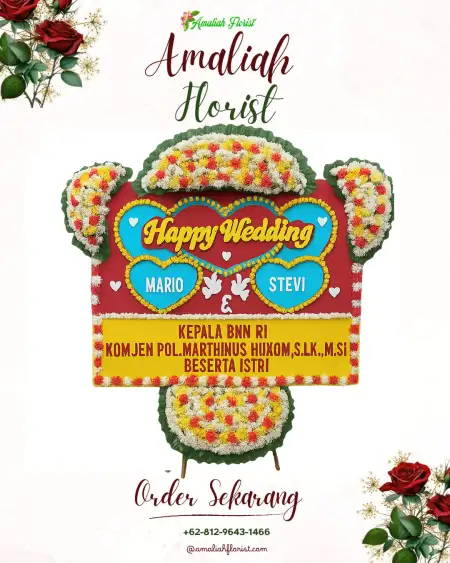 Papan Bunga Pernikahan Kamasi Satu